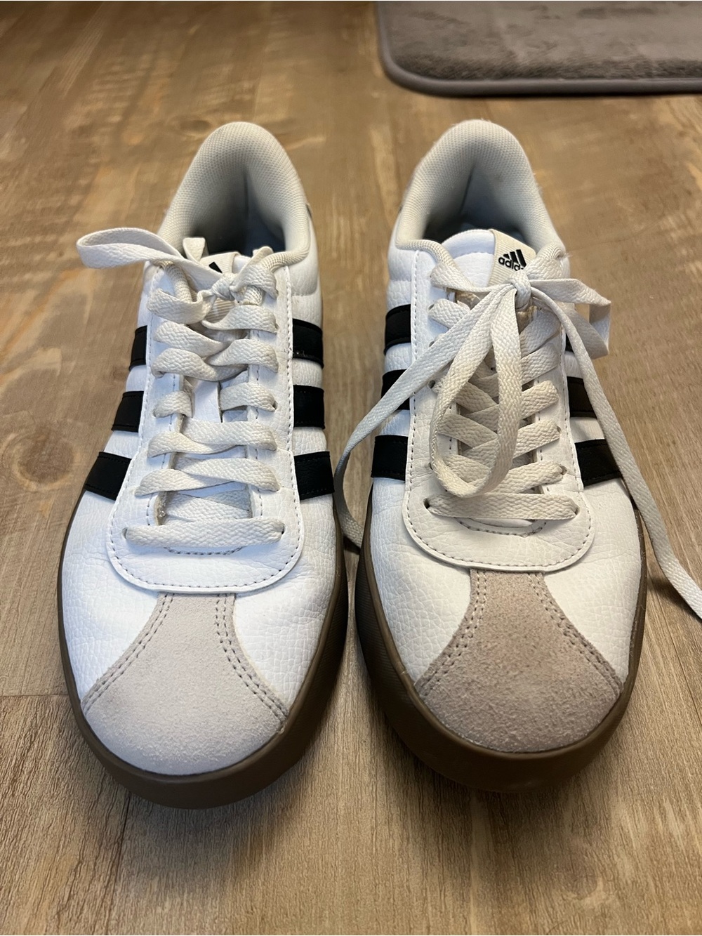 Adidas VL Court 3.0 White Black Gum Sneakers Women’s 7.5